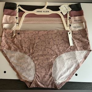 Anne Klein Soft Brushed Pastel Microfiber Laser Cut Tech Sealed 5 pc Underwear
